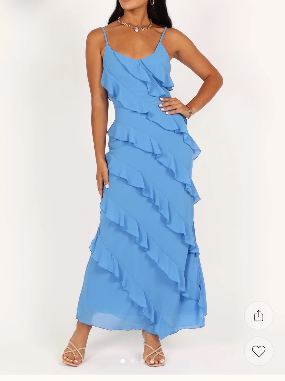 Petal & Pup Ruffle Maxi Dress - Light Blue